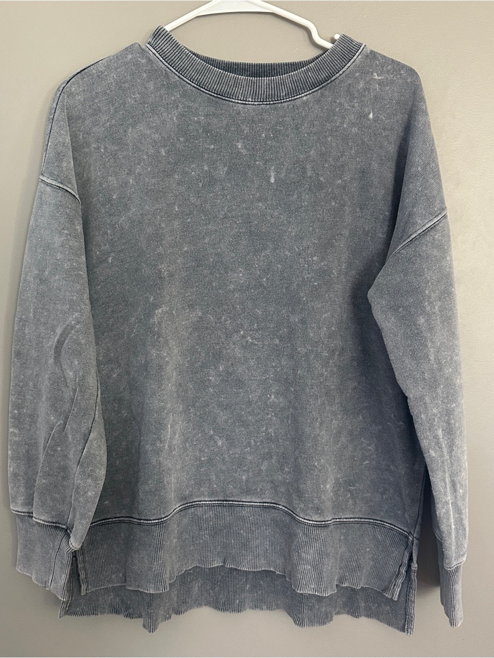 SO Mineral Washed Gray Crewneck Sweatshirt